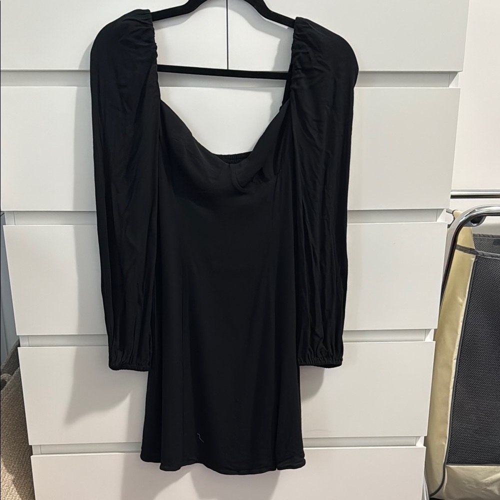 Wilfred Black Bishop Sleeve Cocktail Dress